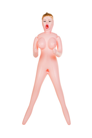 Кукла надувная TOYFA Dolls-X HANNAH, блондинка,с тремя отверстиями, кибер вставка: вагина