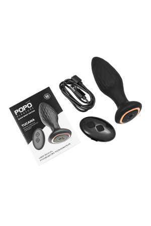 Анальная вибровтулка с ротацией POPO Pleasure Tucana, с управлением от приложения и пульта, силикон