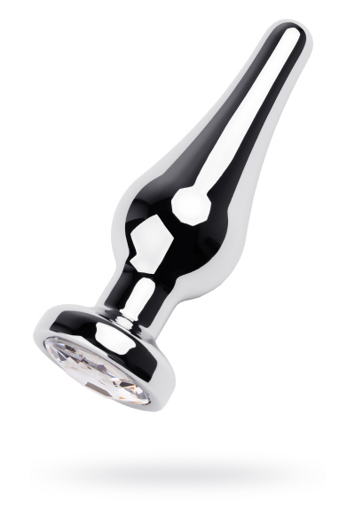 Анальный страз TOYFA Metall, металл, серебристый, с кристаллом цвета алмаз, 10 см, Ø 3 см, 95 г