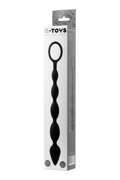 Цепочка анальная TOYFA A-Toys, черная, 27,8 см, Ø 2,7